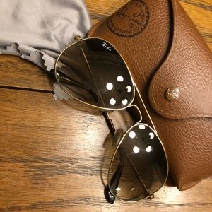 Gold Ray Ban aviators in GREAT condition!